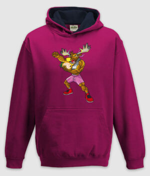 dme-thanos elg-hoodie-kids-hot pink french navy-front